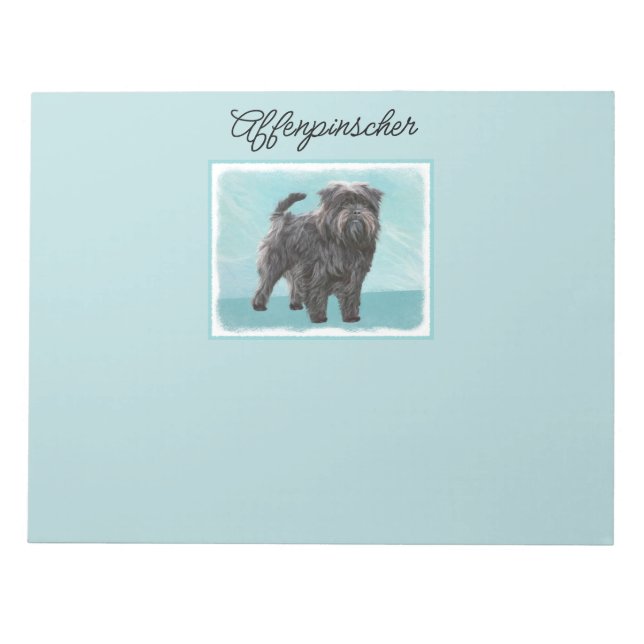 Affenpinscher Painting - Cute Original Dog Art Notepad (Front)