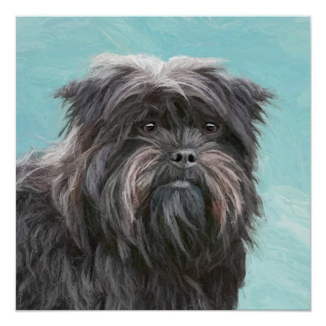Affenpinscher Painting - Cute Original Dog Art Poster (Front)