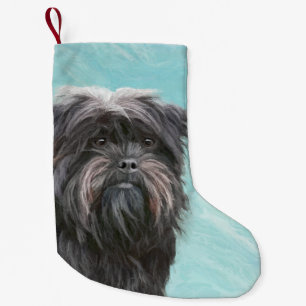 Affenpinscher Painting - Cute Original Dog Art Small Christmas Stocking