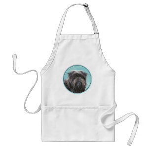 Affenpinscher Painting - Cute Original Dog Art Standard Apron