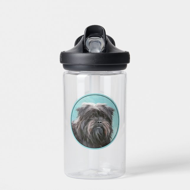 Affenpinscher Painting - Cute Original Dog Art Water Bottle (Front)