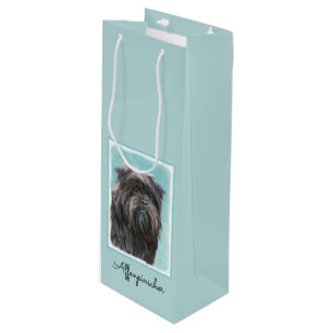 Affenpinscher Painting - Cute Original Dog Art Wine Gift Bag