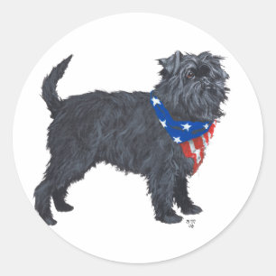 Affenpinscher Patriotic Classic Round Sticker