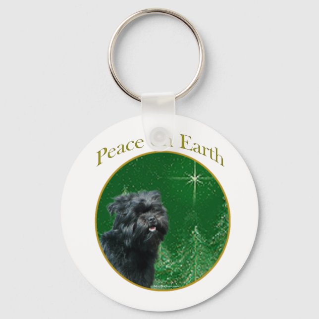 Affenpinscher Peace Key Ring (Front)