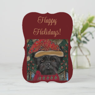 Affenpinscher Santa Card