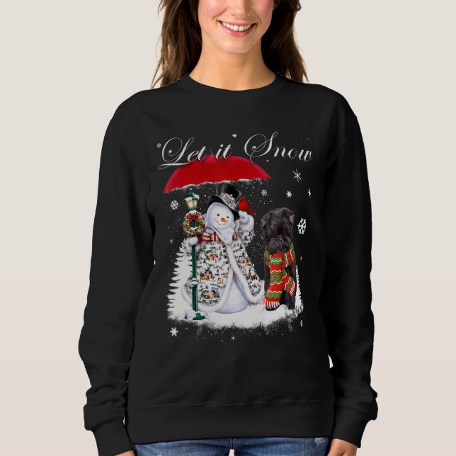 Affenpinscher Santa Dog Christmas Snowman Xmas Paj Sweatshirt (Front)
