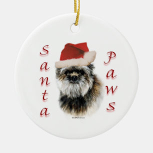 Affenpinscher Santa Paws Ceramic Ornament