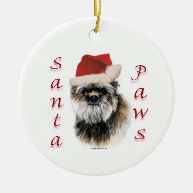 Affenpinscher Santa Paws Ceramic Ornament (Front)