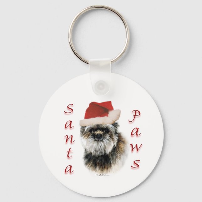 Affenpinscher Santa Paws Key Ring (Front)