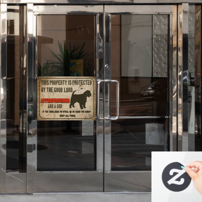 Affenpinscher Silhouette Funny Guard Dog Warning S (Office Door)