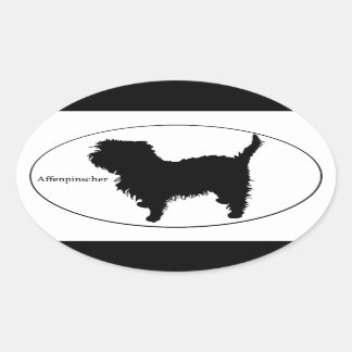 Affenpinscher SIlhouette Oval Sticker