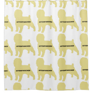 Affenpinscher silo beige name shower curtain