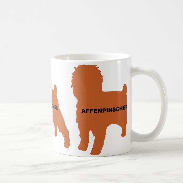 Affenpinscher silo red name coffee mug (Right)