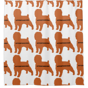 Affenpinscher silo red name shower curtain