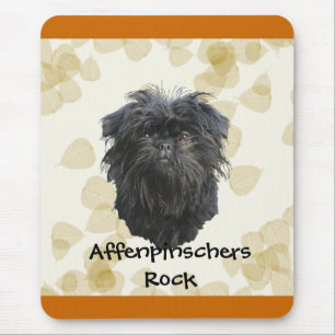 Affenpinscher Tan Leaves Motiff Mouse Pad
