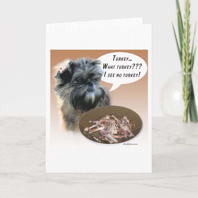 Affenpinscher Turkey Holiday Card (Front)