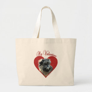 Affenpinscher Valentine Large Tote Bag