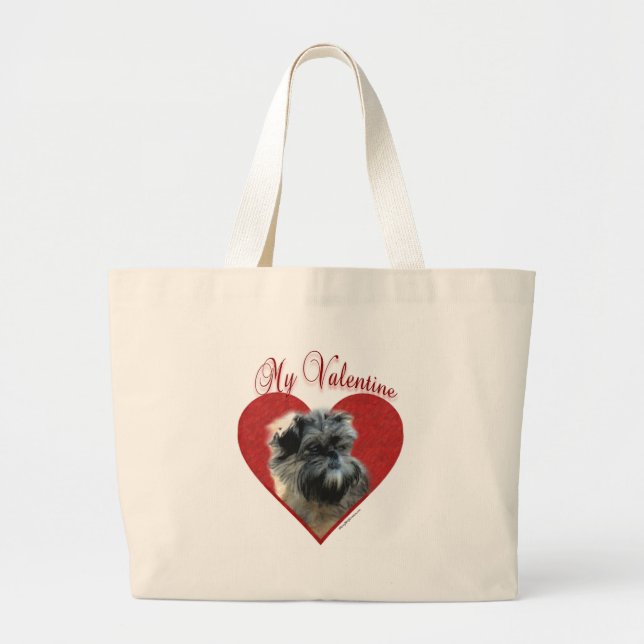 Affenpinscher Valentine Large Tote Bag (Front)