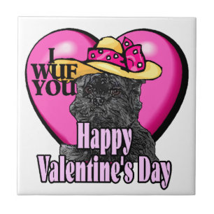 Affenpinscher Valentines Day Ceramic Tile