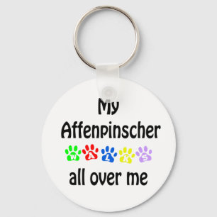 Affenpinscher Walks Design Key Ring