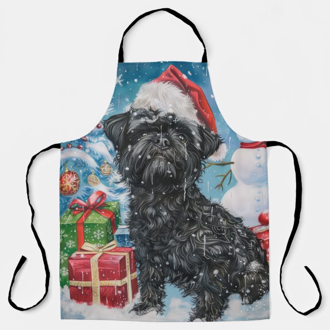 Affenpinscher Winter Wonderland Christmas Joy Apron (Front)