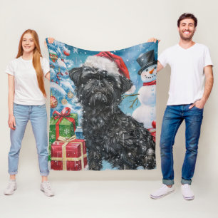 Affenpinscher Winter Wonderland Christmas Joy Fleece Blanket