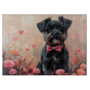 Affenpinscher with Roses - Valentine's Day Cutting Board