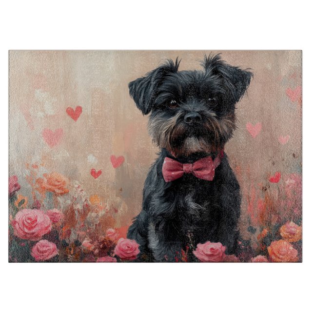 Affenpinscher with Roses - Valentine's Day Cutting Board (Front)