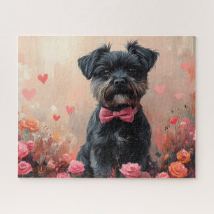 Affenpinscher with Roses - Valentine's Day Jigsaw Puzzle