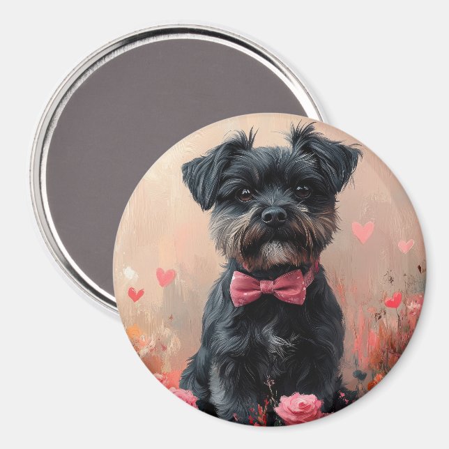 Affenpinscher with Roses - Valentine's Day Magnet (Front/Back)