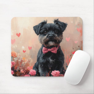 Affenpinscher with Roses - Valentine's Day Mouse Pad