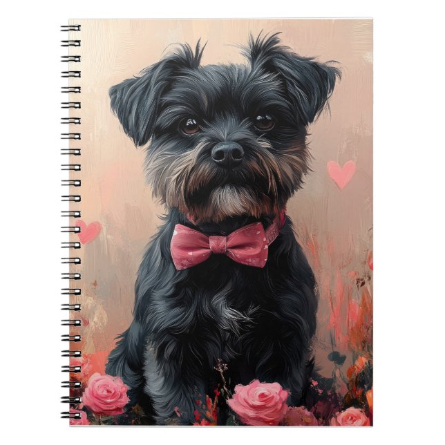 Affenpinscher with Roses - Valentine's Day Notebook (Front)