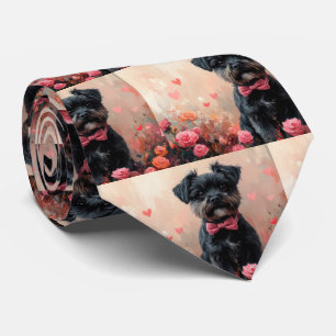 Affenpinscher with Roses - Valentine's Day Tie