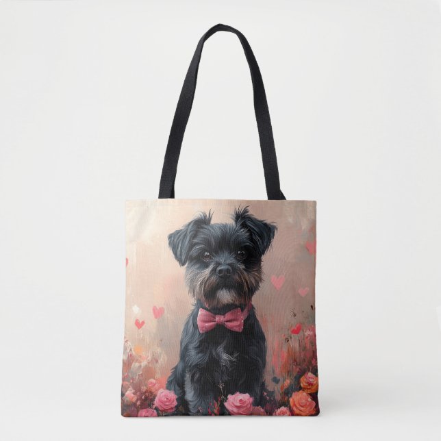 Affenpinscher with Roses - Valentine's Day Tote Bag (Front)