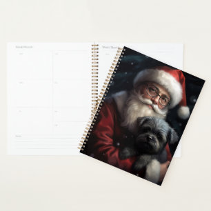 Affenpinscher with Santa Claus Festive Christmas Planner