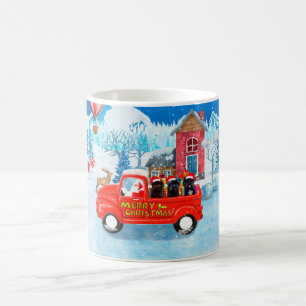 Affenpinschers Dog in Christmas Delivery Truck Coffee Mug