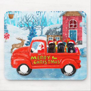 Affenpinschers Dog in Christmas Delivery Truck Mouse Pad