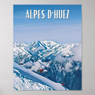 Affiche Alpe d'Huez Station de ski  Poster