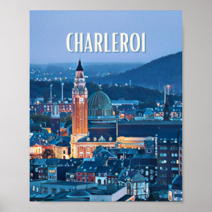 Affiche Charleroi Belgique Photo Vintage  Poster