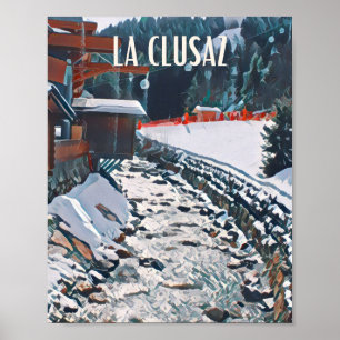 Affiche La Clusaz Station de ski  Poster