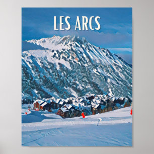Affiche Les Arcs Station de ski  Poster