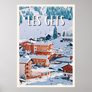 Affiche Les Gets Station de ski  Poster
