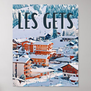 Affiche Les Gets Station de ski Poster