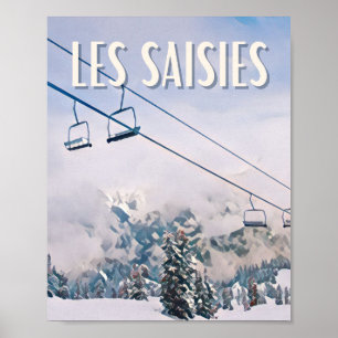 Affiche Les Saisies Station de ski  Poster