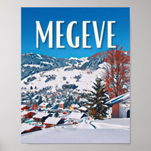 Affiche Megève Station de ski  Poster