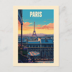 Affiche rétro - voyage - vintage - Paris Postcard