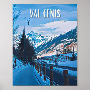 Affiche Val-Cenis Station de ski  Poster