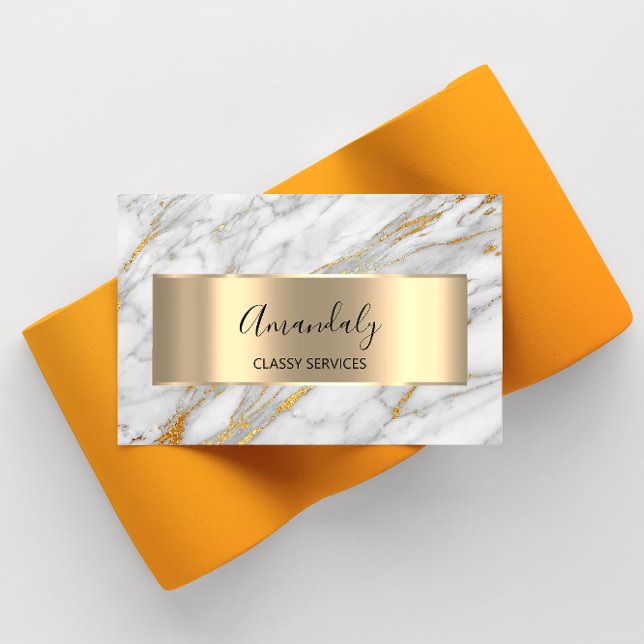 Affiliate Marketing Consulting Gold Gray Marble Business Card (Creator Uploaded)