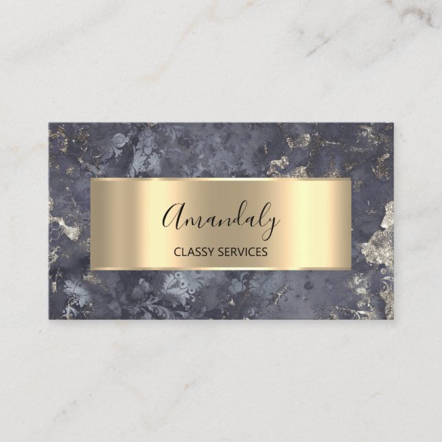 Affiliate Marketing Consulting Gold Grey Grungy Business Card (Front)
