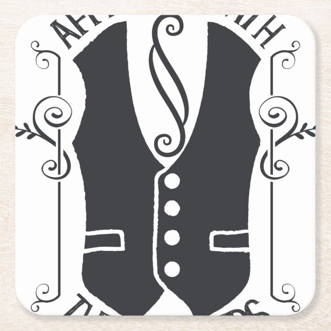 Affiliated With The Hustlers Square Paper Coaster (Front)